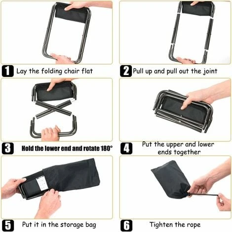 Tabouret Pliant D'extérieur,Triomphe Tabouret Pliant En Alliage D'aluminium, Mini Tabouret Pliant Portable, Ultra Léger, Avec Sac De Rangement, Pour La Pêche, Le Camping, Le Barbecue En Plein Air, Les – Image 4