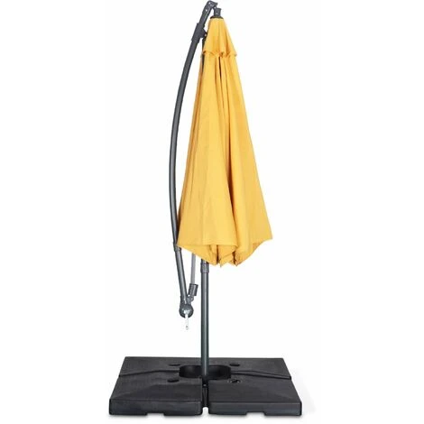 Parasol Déporté Rond 3x3m - Hardelot - Moutarde - Manivelle Anti-retour Toile Déperlante Facile à Utiliser – Image 5