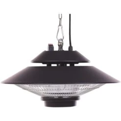Chauffage Électrique Suspendu Pour Extérieur 1500 W En Aluminium Et Synthétique Noir Merapi