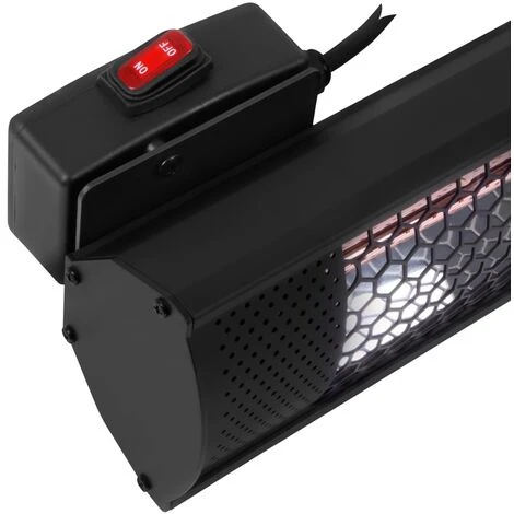 Chauffage De Terrasse Compact 2000W – Noir – Pour Mur Et Plafond – Élément De Faible éblouissement – Temps De Chauffe 1sec – Marsili – Image 5