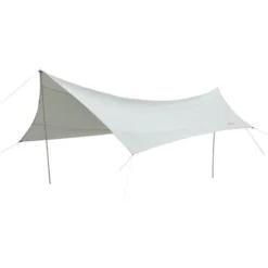 OUTSUNNY Bâche Anti-pluie Voile D'ombrage Toile De Camping 5,6L X 5,5l M Polyester Haute Densité 190T Imperméable Gris