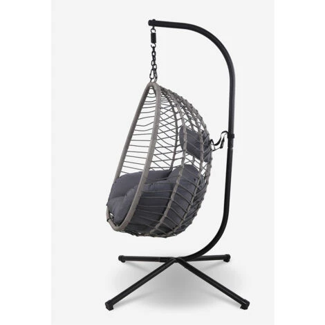 Fauteuil Suspendu Avec Coussins Pour Jardin Et Terrasse Lindud Moon – Image 4