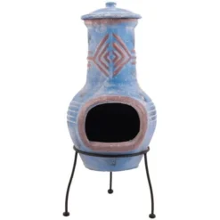 RedFire Cheminée Colima Argile Bleu Marine/rouge 86031 Maison & Jardin
