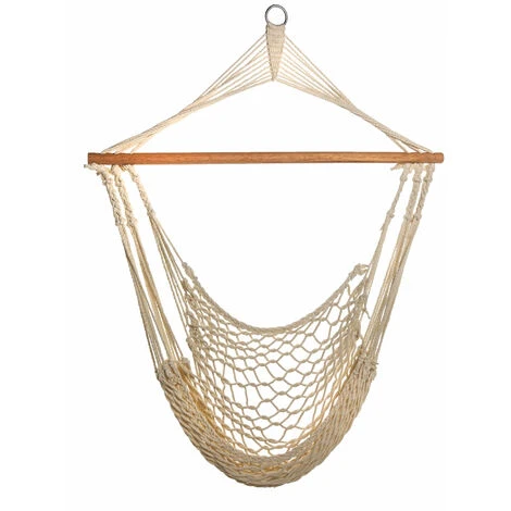 SVITA Fauteuil Suspendu En Aspect Filet Avec Tige Câble En Coton Matériau Naturel