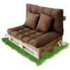Coussins Pour Canapé Palette -Lot De 4 Coussins Pour Canapé Palette Intérieur/extérieur - Assise 120 X 80 X 10 Cm + Dossier 120 X 50 X 10 Cm + 2 Coussins Carrés - Coussin De Confort Pour Canapé Palett