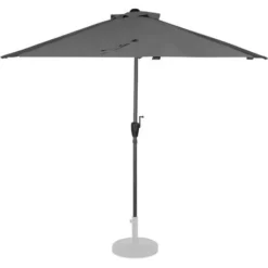 Parasol De Balcon 270x135cm – Semi-circulaire – Voile Protection UV Indice 50+ - Housse De Protection – Gris