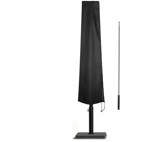 Housse De Protection Imperméable Et Anti-uv Pour Parasol - 183 X 25 - 35 Cm - Noir - Linxor