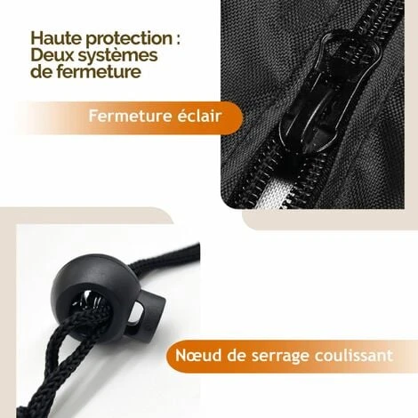 Housse De Protection Imperméable Et Anti-uv Pour Parasol - 183 X 25 - 35 Cm - Noir - Linxor – Image 3