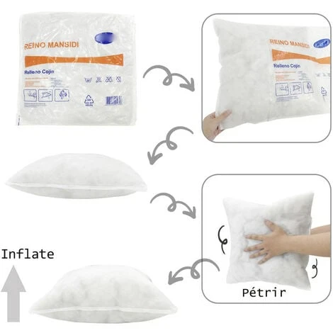 Lot De 4 Oreiller De Garnissage 50 X 50 Cm - Coussin à Recouvrir - Oreillers Intérieur - Rembourrage Coussins-Polyester – Image 5