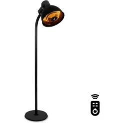 Chauffage De Terrasse 2000W - Avec Télécommande - Élément Chauffant Infrarouge Halogène - 3 Niveaux De Chaleur Différents - Vesuvio