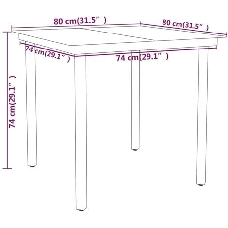 Ensemble De Salle à Manger De Jardin 3 Pcs Noir VidaXL – Image 3