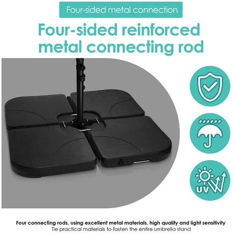 Randaco Pied De Parasol Parasol Porte-parapluie Parasol De Jardin Remplissable 100kg – Image 3