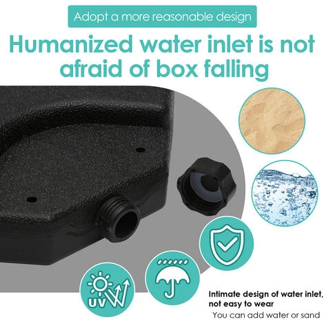 Randaco Pied De Parasol Parasol Porte-parapluie Parasol De Jardin Remplissable 100kg – Image 4