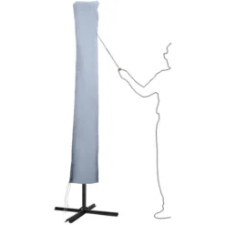 Randaco Housse De Parasol Coloris Au Choix Housse De Protection Parasol Protection UV Salon De Jardin Balcon,gris