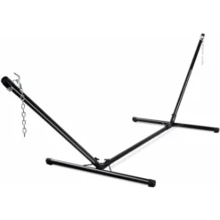DREAMADE Support De Hamac En Fer Robuste Avec 2 Chaînes De Suspension, Pour Jardin, Balcon, Patio, Camping, 325X100X106CM, Charge Maximale 150KG, Noir