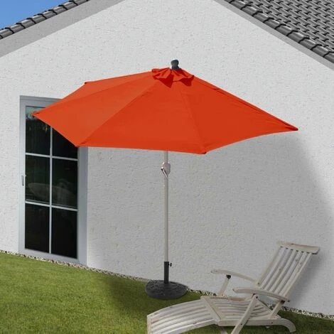 Demi Parasol Semi-circulaire Balcon Terrasse UV 50+ Polyester/aluminium 3kg Avec Une Portée De 300 Cm Terracotta Avec Support – Image 2
