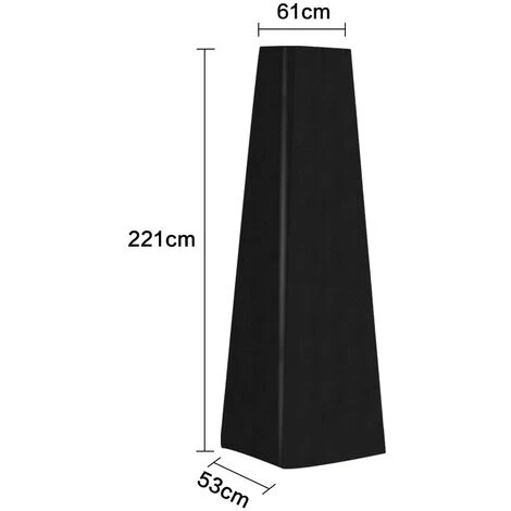 Housse Pour Chauffage De Terrasse Housse Pour Parasol Chauffant De Style Pyramidal Noir LO-Ron – Image 2