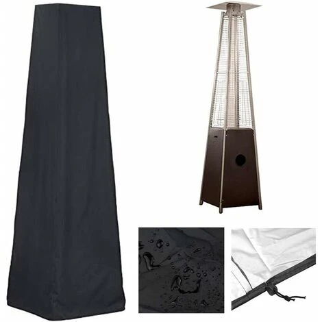 Housse Pour Chauffage De Terrasse Housse Pour Parasol Chauffant De Style Pyramidal Noir LO-Ron – Image 5