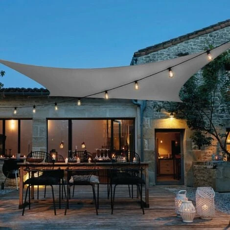 Voile D'ombrage Rectangulaire Imperméable Et Anti-UV - 2 X 3 M - Gris - Linxor – Image 4