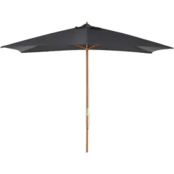 OUTSUNNY Parasol Droit Rectangulaire De Jardin Grande Taille Dim. 3L X 2l X 2,5H M Anthracite