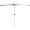 OUTSUNNY Demi Parasol - Parasol De Balcon - Ouverture Fermeture Manivelle - Acier Polyester Haute Densité Blanc