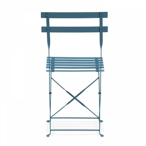 Lot De 2 Chaises Pliantes En Acier Bleu Pacific – Image 2