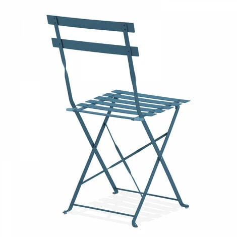 Lot De 2 Chaises Pliantes En Acier Bleu Pacific – Image 3