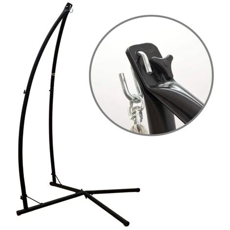 Support Pour Fauteuil Suspendu 214 Cm Soutien Pour Accrocher Balancelle Et Chaises Suspendues En Acier Couleur Noir Poids Max Supporté 120 Kg Pour Internes Et Externes