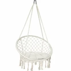 Fauteuil Suspendu Avec Coussin Rond Beige