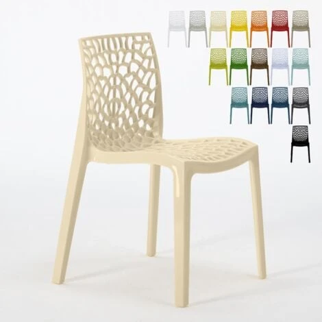Chaise De Cuisine Bar Café En Polypropylène Nid D'abeille Gruvyer Grand Soleil Couleur: Beige