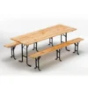 Table De Brasserie Bancs En Bois 3 Pieds Pliants Festival Jardin 220x80