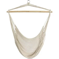 Fauteuil Suspendu Bohème écru Design Macramé - Naturel 120100130cm