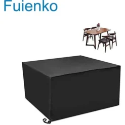 Housse Pour Mobilier De Jardin,Housse De Protection Large Pour Salon De Jardin Carré 120x120x74cm Noir FUIENKO