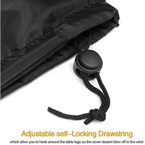 Housse Pour Mobilier De Jardin,Housse De Protection Large Pour Salon De Jardin Carré 120x120x74cm Noir FUIENKO – Image 3