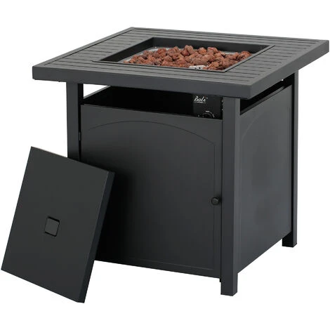 Braséro à Gaz,chauffage De Gaz Extérieur Pour Jardin Et Terrasse,–véritable Flamme 5000BTU,Chauffage D'appoint .Thermostat Bali Outdoors Foyer à Gaz Avec Pierres De Lave