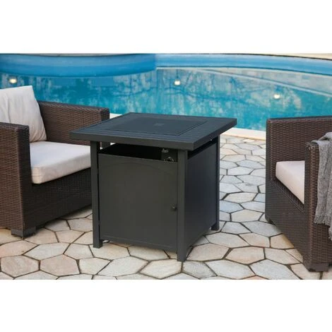 Braséro à Gaz,chauffage De Gaz Extérieur Pour Jardin Et Terrasse,–véritable Flamme 5000BTU,Chauffage D'appoint .Thermostat Bali Outdoors Foyer à Gaz Avec Pierres De Lave – Image 2
