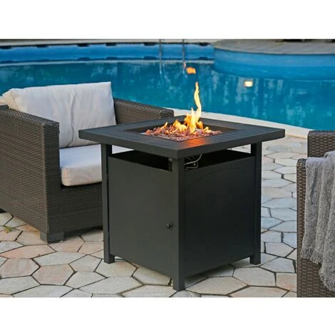 Braséro à Gaz,chauffage De Gaz Extérieur Pour Jardin Et Terrasse,–véritable Flamme 5000BTU,Chauffage D'appoint .Thermostat Bali Outdoors Foyer à Gaz Avec Pierres De Lave – Image 3