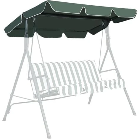 RELAX4LIFE Toit De Rechange Pour Balancelle, Toit De Balançoire Toile Épaisse à 160G/M2 Imperméable Et Anti-UV En Polyester (191x132CM, Vert)