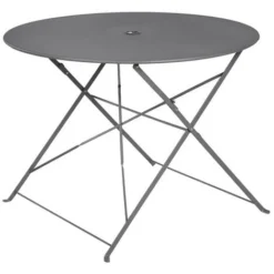 BELLAGIO - Table De Jardin Pliante - 4 Places - Gris Anthracite