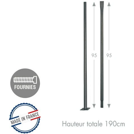 Louis Moulin Mât Fixation Dans Le Sol Anthracite - 190 Cm - Acier époxy – Image 2