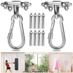 EINFEBEN 2X Crochet De Plafond 450KG Capacité Murale Pour Hamac Suspendu Yoga Chaise Accrochante Et Sac De Boxe Acier Inoxydable Kit