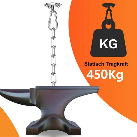 EINFEBEN 2X Crochet De Plafond 450KG Capacité Murale Pour Hamac Suspendu Yoga Chaise Accrochante Et Sac De Boxe Acier Inoxydable Kit – Image 4