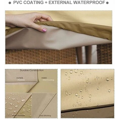 Housse De Canapé D'extérieur, 3 Places, Imperméable, Coupe-vent, Anti-poussière, Housse De Canapé De Jardin, 1478379 Cm, Correspondance Des Couleurs Mi Ka – Image 3