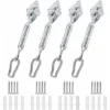 ZOLGINAH Kit De Fixation Voile D'ombrage, Kit De Fixation Pour Voile De Jardin Pour Voile D'ombrage En Acier Inoxydable 304 Pour Triangle Carré Rectangle Et Triangulaires (44 Pièces)
