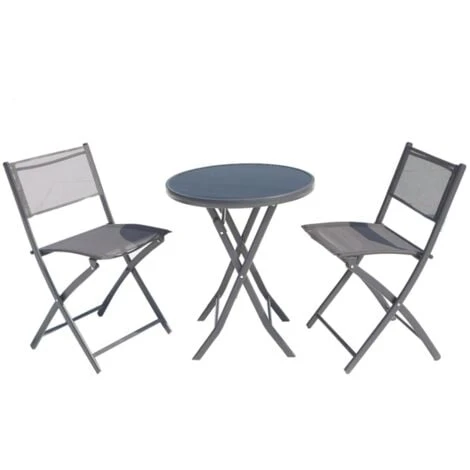 Salon De Balcon Gris 2 Places En Acier COLISEE