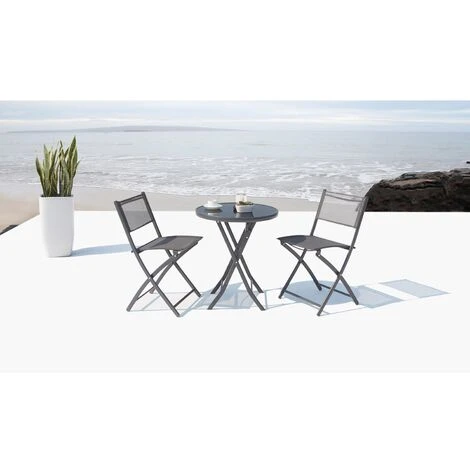 Salon De Balcon Gris 2 Places En Acier COLISEE – Image 2