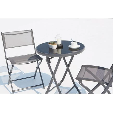 Salon De Balcon Gris 2 Places En Acier COLISEE – Image 3