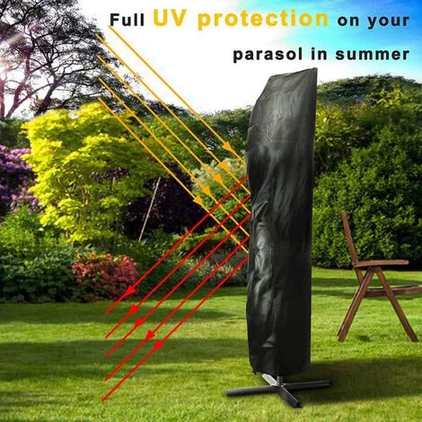 Housse De Protection Pour Parasol Noir 205cmx25x57x48cm FUIENKO – Image 4