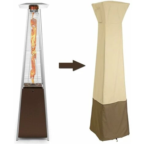 Housse De Protection Imperméable De Parasol Chauffant 210D Polyester - Accessoire De Protection Café Beige – Image 2