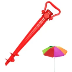 Porte-parasol Plage Ou Terre Vert Avec Prises De Terre Pour Parasols ， 25-35 Mm